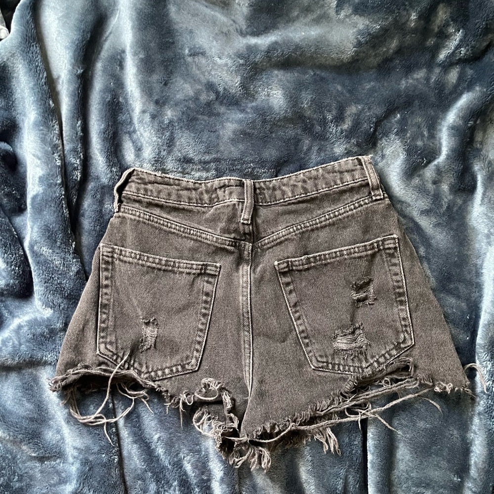 Black ripped jean shorts - Picture 2 of 5